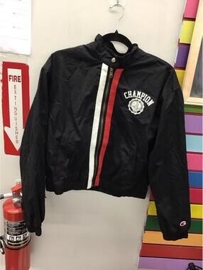 Champion women’s crop moto jacket size small black new from target